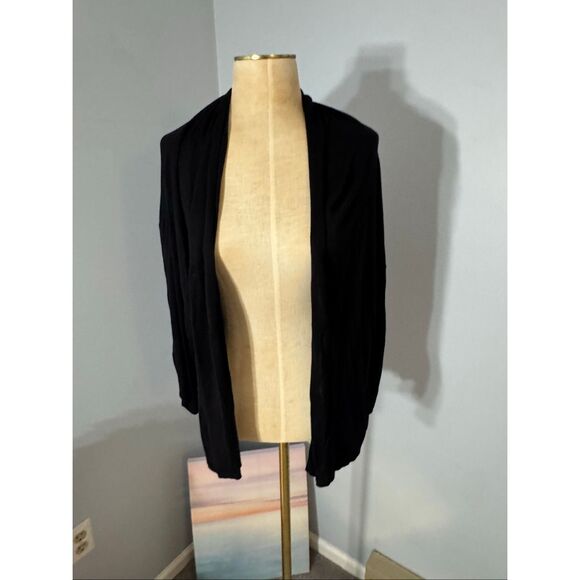 H & M Womens Open Front Knit Kimono Cardigan Sweater Black Medium - Picture 7 of 8